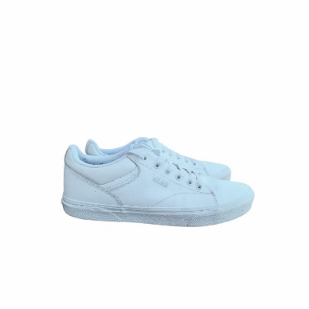 Vans Seldan Classic White Leather Wall Off Skate Tennis Sneaker Shoe Old Men 9.5